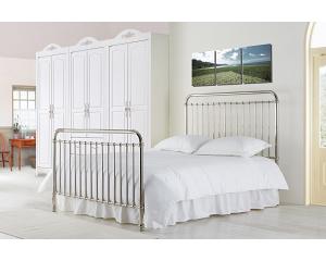 4ft6 Double Silver Chrome Nickel Traditional Victorian Metal Bed Frame Bedstead